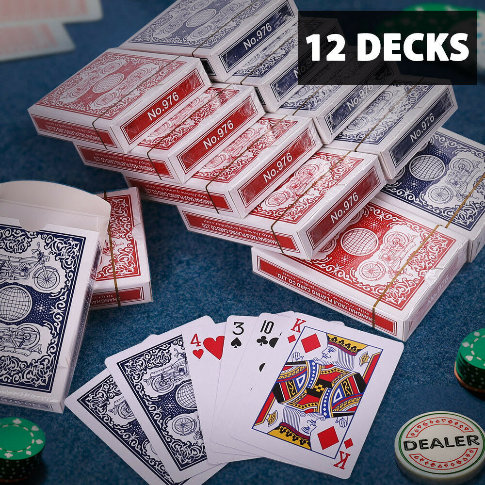 Cards In Pack 12x Classic Playing Cards Bulk Pack - Standard Faces - Red and Blue ...