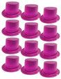 12x Hot Pink Glitter Top Hats Bulk Pack - Sparkly Dance Costume/Fancy Dress Party