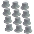 12x Silver Glitter Top Hats Bulk Pack - Sparkly Dance Costume/Fancy Dress Party