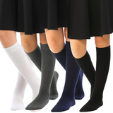 12x Kids Cotton Knee High School Socks - Girls/Boys (Bulk)
