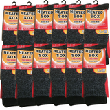 12 Pairs Mens Thermal Heated Socks Bulk Pack (6-11 UK) - Warm Winter Work Ski Socks