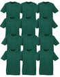 12X BULK Plain T Shirt 100% COTTON Assorted Colours S - XXL Mens Womens Top - Bottle Green - XXL