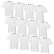 12X BULK Plain T Shirt 100% COTTON Assorted Colours S - XXL Mens Womens Top - White - XXL