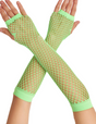 12x Long Elbow Length Fishnet Gloves Fingerless 70s 80s Womens Costume Party Bulk in Fluro Green