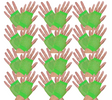 12 Pair Fishnet Gloves Fingerless Wrist Length 70s 80s Costume Party Fluro Green