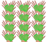 12 Pair Fishnet Gloves Fingerless Wrist Length 70s 80s Costume Party Fluro Green