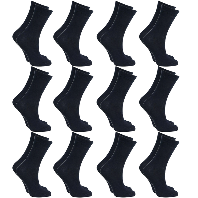 12x Pairs SCHOOL SOCKS Bulk Pack - Plain Cotton for Girls/Boys School Uniform