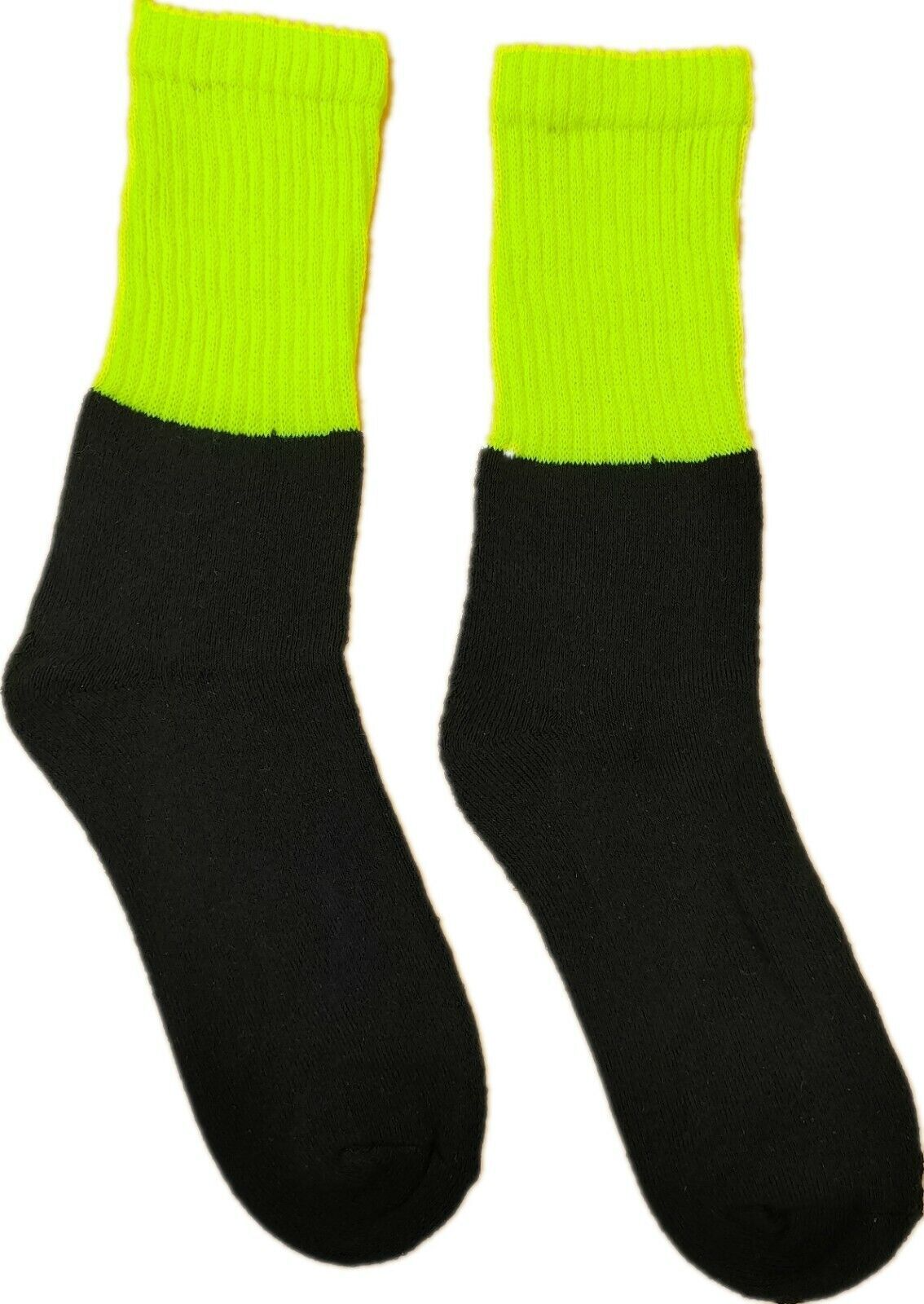 12x Pairs Yellow & Orange HI VIS SOCKS Bulk Pack - High Visibility Fluro Safety Workwear