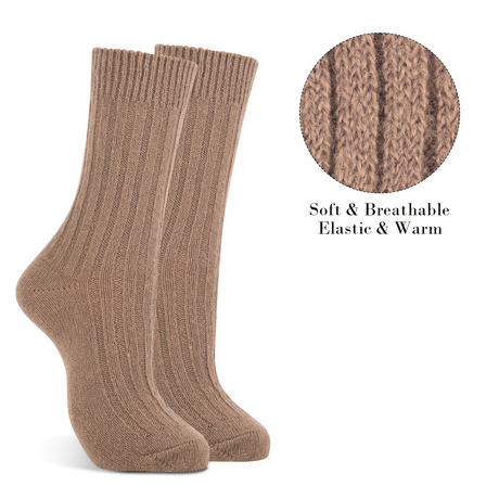 12 Pairs Womens WOOL BLEND SOCKS Bulk Pack - Ladies Thick Soft Warm Winter Socks