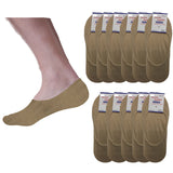 12 Pairs No Show Cotton Socks Bulk Pack - Black (Non Slip Low Cut Invisible Footlet Socks)