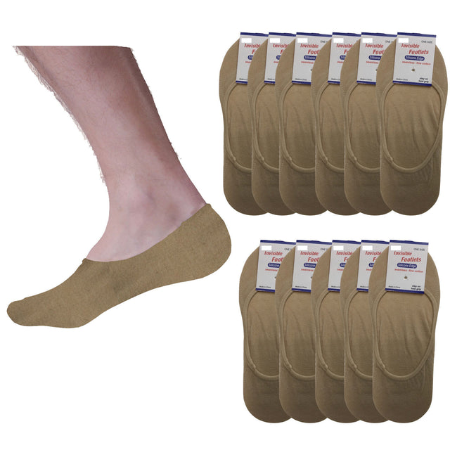 12 Pairs No Show Cotton Socks Bulk Pack - Black (Non Slip Low Cut Invisible Footlet Socks)