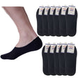 12 Pairs No Show Cotton Socks Bulk Pack - Non Slip Low Cut Invisible Footlet Socks - Black
