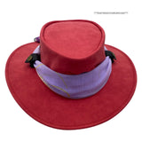 Jacaru 1103 Alice Womens Vegan Leather Hat with Scarf - Water Repellent & UPF 50+ (Made in Australia)