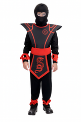 Boys Red/Black Ninja Warrior Costume - Assassin (Kids Book Week & Halloween Fancy Dress)