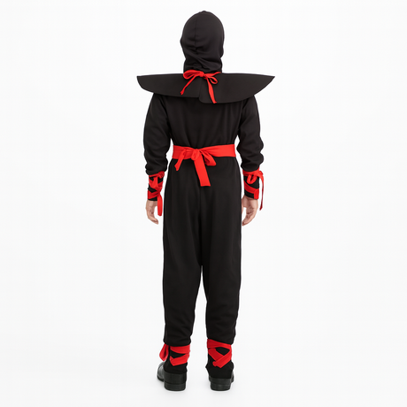 Boys Red/Black Ninja Warrior Costume - Assassin (Kids Book Week & Halloween Fancy Dress)