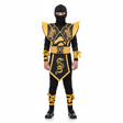 Children Ninja Warrior Assassin Suit Halloween Party Cosplay Costume in Yellow - 10-12 Years (135-150cm Height)