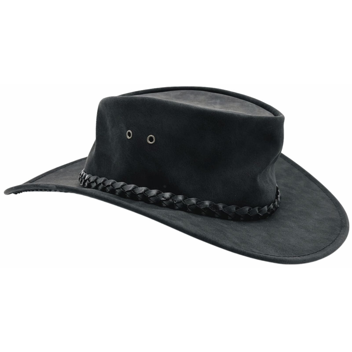 Jacaru 1301A Kids Vegan Leather Hat - Chin Strap & UPF 50+ (Child 52cm Made in Australia)