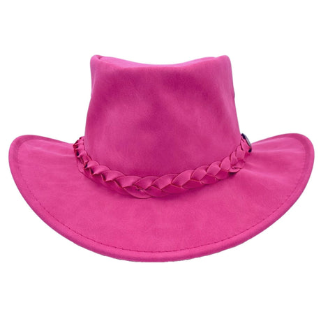 Jacaru 1301A Kids Vegan Leather Hat - Chin Strap & UPF 50+ (Child 52cm Made in Australia)