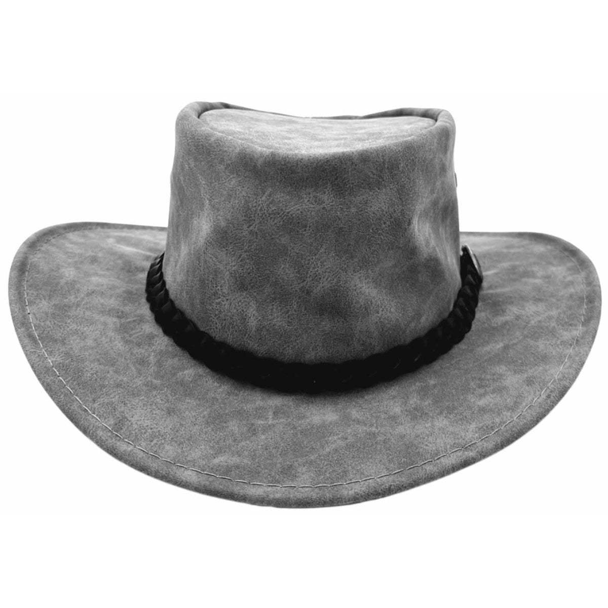 Jacaru 1301A Kids Vegan Leather Hat - Chin Strap & UPF 50+ (Child 52cm Made in Australia)