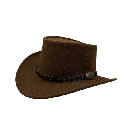 Jacaru 1301A Kids Vegan Leather Hat - Chin Strap & UPF 50+ (Child 52cm Made in Australia)
