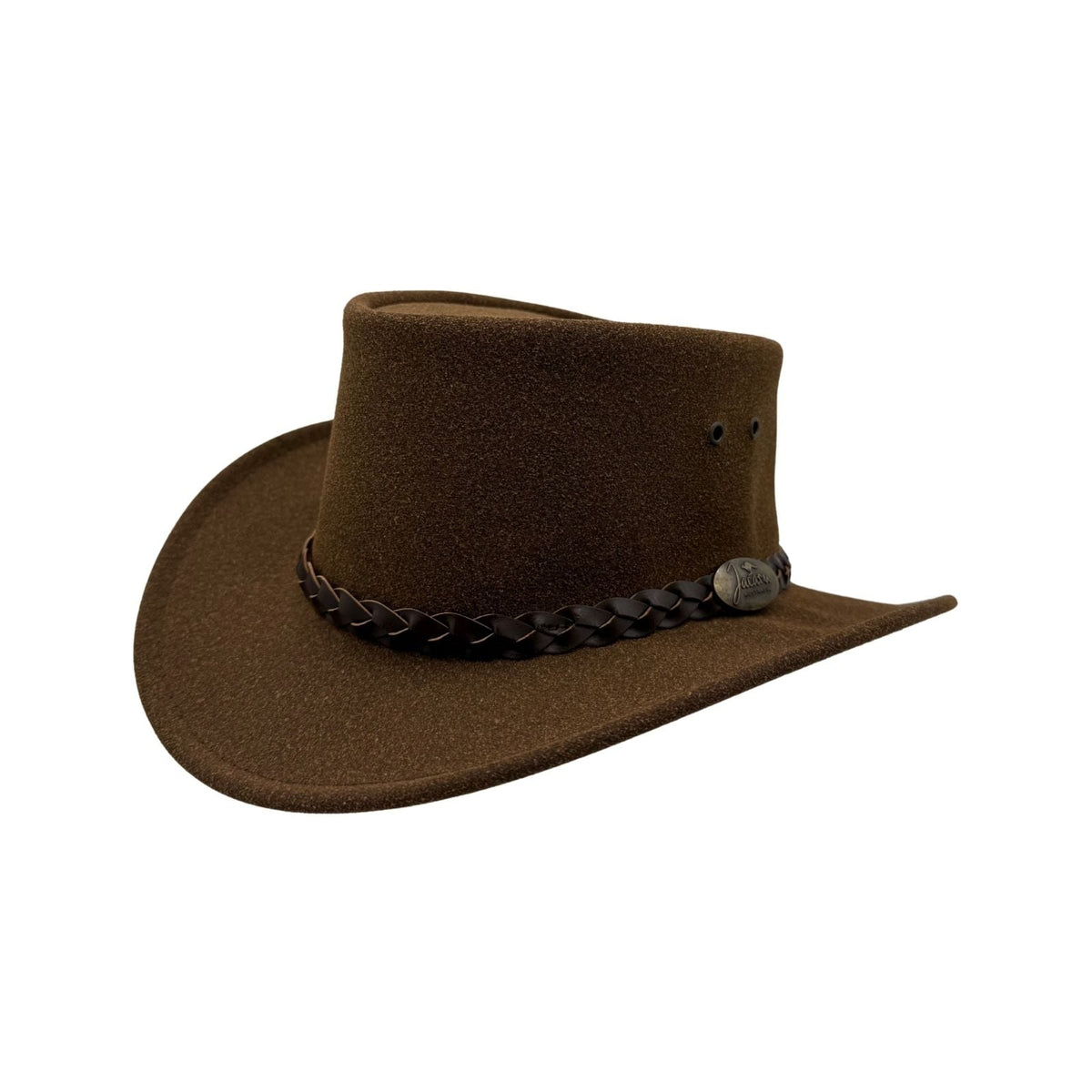Jacaru 1301A Kids Vegan Leather Hat - Chin Strap & UPF 50+ (Child 52cm Made in Australia)