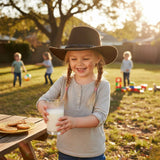 Jacaru 1301A Kids Vegan Leather Hat - Chin Strap & UPF 50+ (Child 52cm Made in Australia)