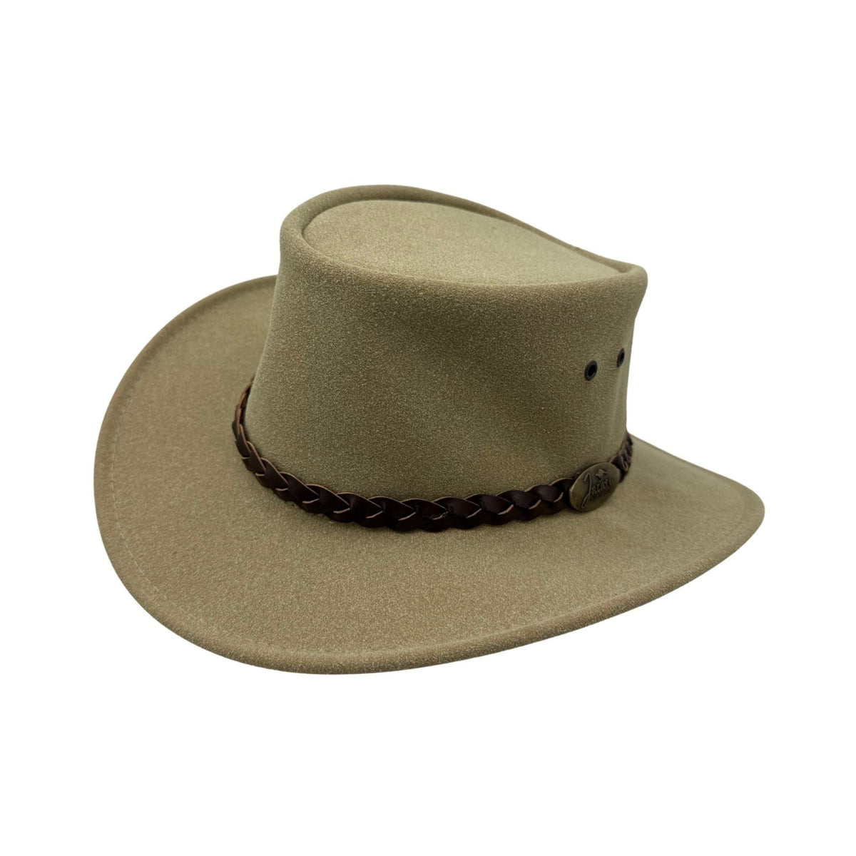 Jacaru 1301A Kids Vegan Leather Hat - Chin Strap & UPF 50+ (Child 52cm Made in Australia)