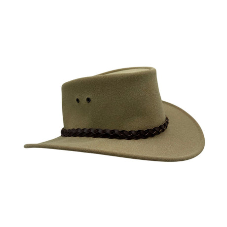 Jacaru 1301A Kids Vegan Leather Hat - Chin Strap & UPF 50+ (Child 52cm Made in Australia)