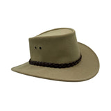 Jacaru 1301A Kids Vegan Leather Hat - Chin Strap & UPF 50+ (Child 52cm Made in Australia)