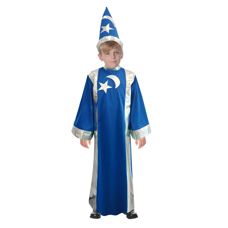 Children Blue Wizard Costume - 6-9 Years Old (110-130cm Heights)