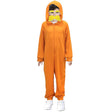 Kids Plain Orange Hooded Jumpsuit Girls Boys Halloween Costume Book Week Outfit - 6-9 Years (110-130cm Height)