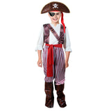 Kids Pirate First Mate Costume - Childrens Classic Buccaneer Set (6-9 & 10-12 Years)