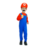 Boys Plumber Hero Costume - Bros Jumpsuit (Kids Book Week & Halloween Fancy Dress)