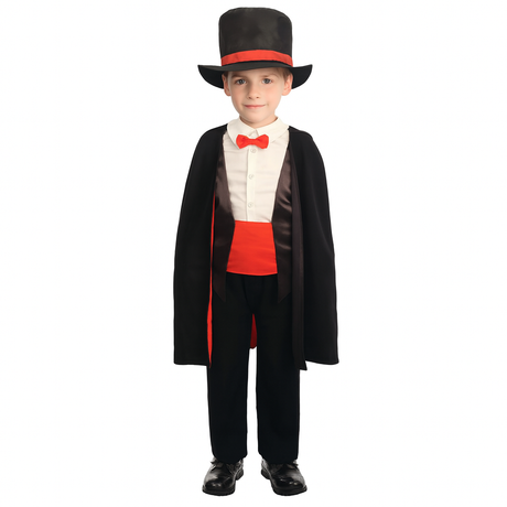 Children Ringmaster Magician Costume  Boys Girls Circus Book Week Cosplay Outfit - 10-12 Years (135-150cm Height)