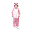 Kids Pink Piggy Bodysuit Costume - Childrens Hooded Animal Jumpsuit (6-9 & 10-12 Years)