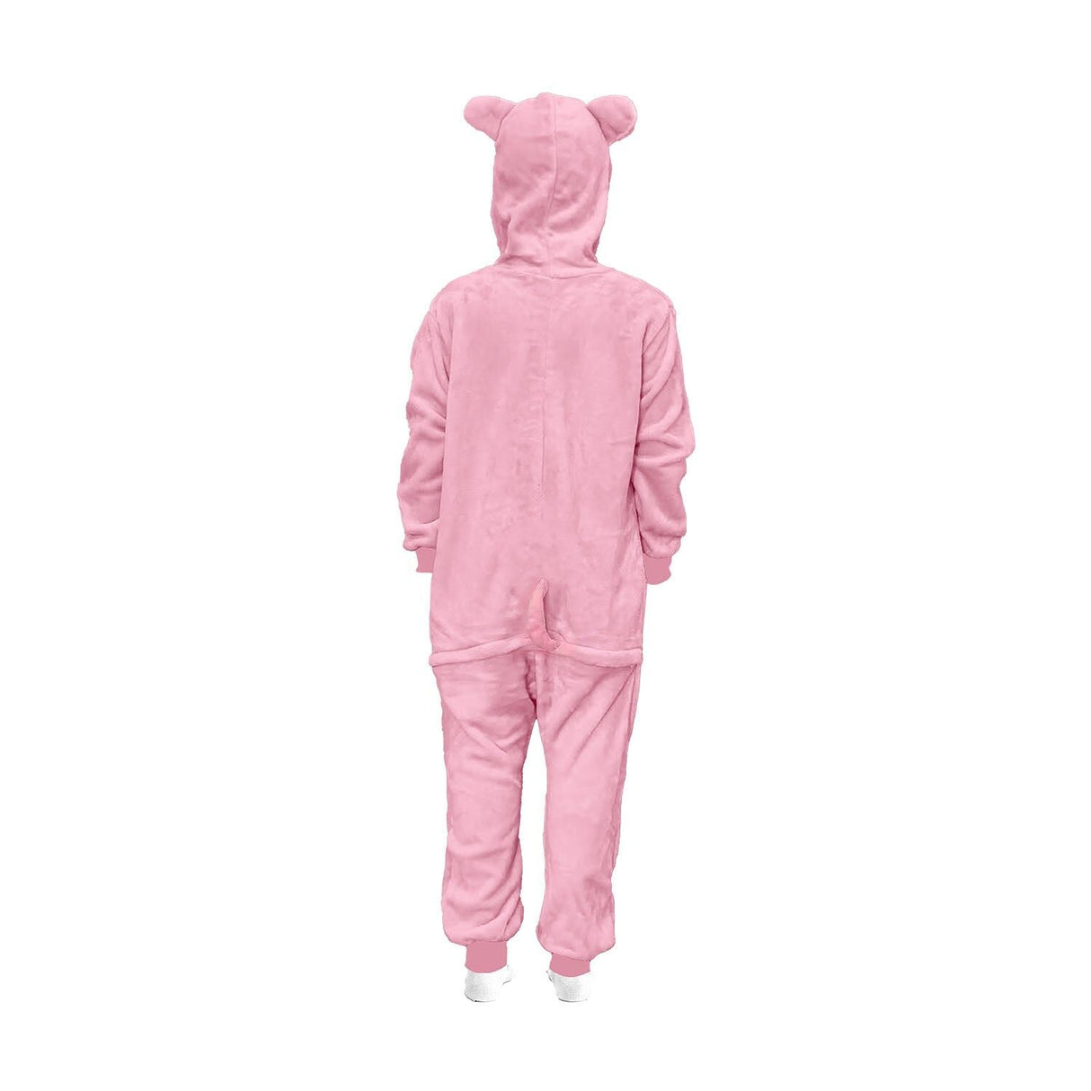 Kids Pink Piggy Bodysuit Costume - Childrens Hooded Animal Jumpsuit (6-9 & 10-12 Years)