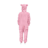 Kids Pink Piggy Bodysuit Costume - Childrens Hooded Animal Jumpsuit (6-9 & 10-12 Years)