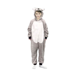 Children Koala Bodysuit Costume Grey Hooded Animal Jumpsuit