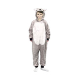 Kids Grey Koala Bodysuit Costume - Childrens Hooded Animal Jumpsuit (6-9 & 10-12 Years)
