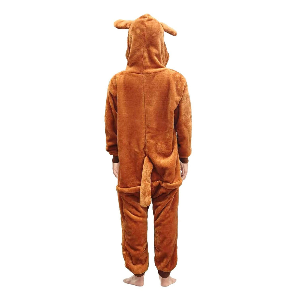 Kids Brown Kangaroo Bodysuit Costume - Childrens Hooded Animal Jumpsuit (6-9 & 10-12 Years)