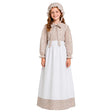 Brown Pioneer/Prairie Girl Costume Halloween Childrens Medieval Party Outfit