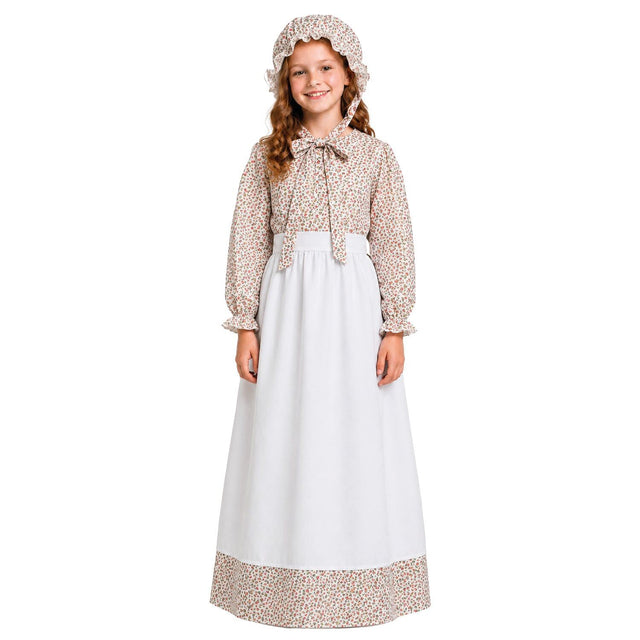 Brown Pioneer/Prairie Girl Costume Halloween Childrens Medieval Party Outfit