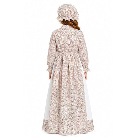 Girls Brown Pioneer/Prairie Costume - Childrens Colonial Party Outfit (Halloween & Fancy Dress)