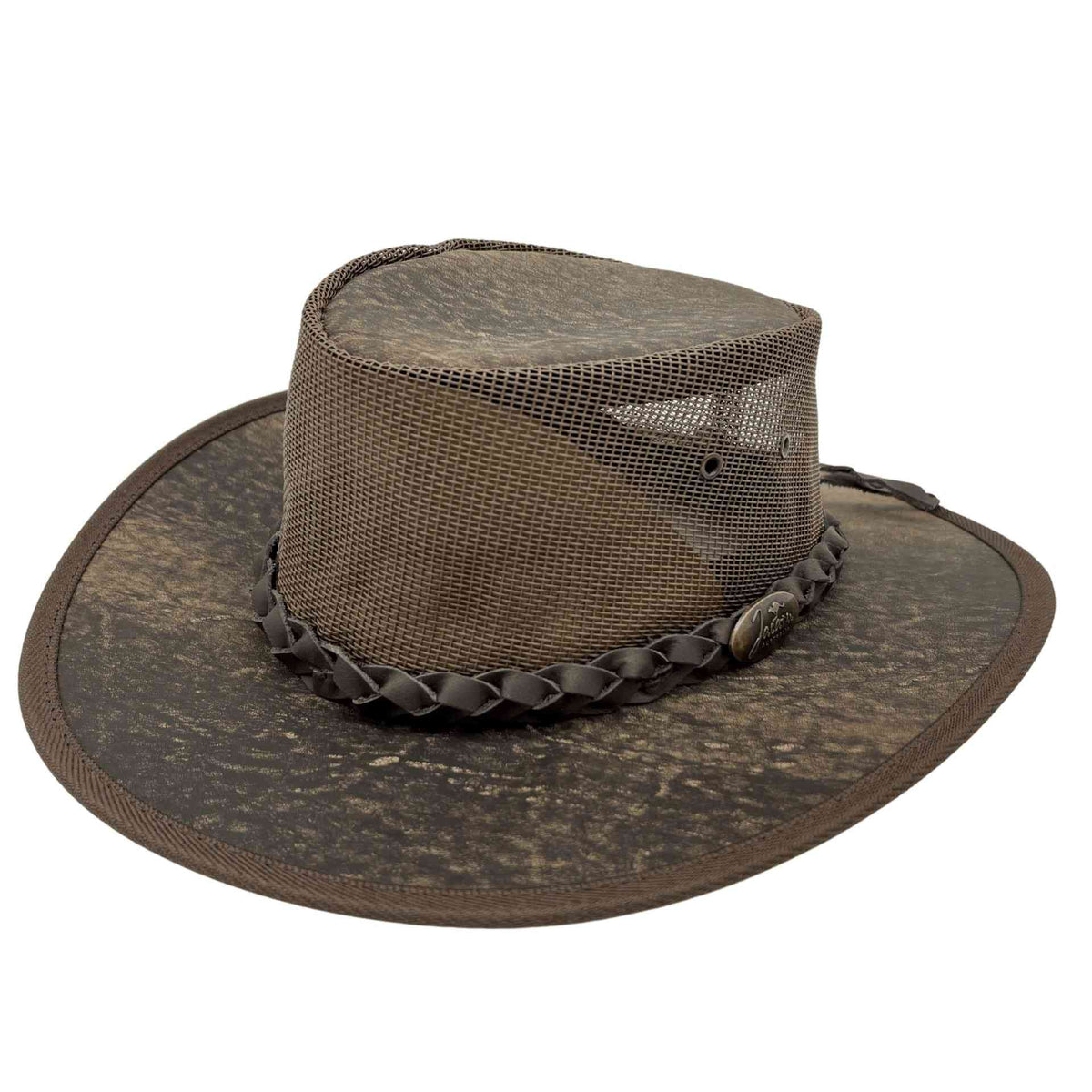 Jacaru 130 Roo Koolaroo Kangaroo Leather Hat - Mesh Crown & Foldable (Made in Australia)