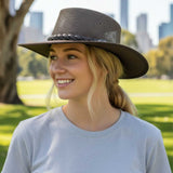 Jacaru 130 Roo Koolaroo Kangaroo Leather Hat - Mesh Crown & Foldable (Made in Australia)