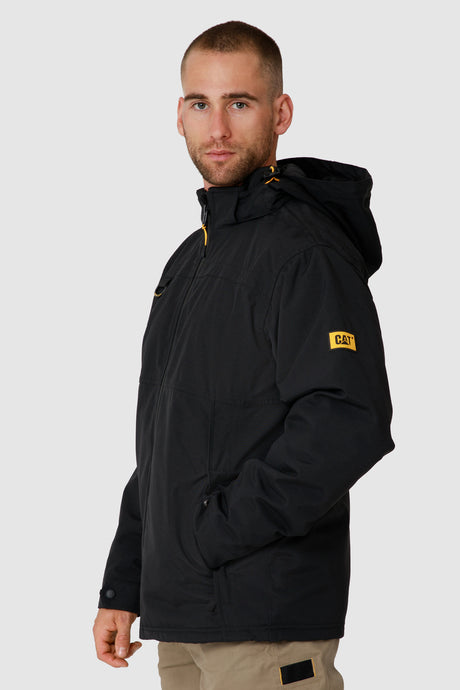 Caterpillar Mens Waterproof Zip Jacket w Hood Chinook CAT Winter Ski in Black