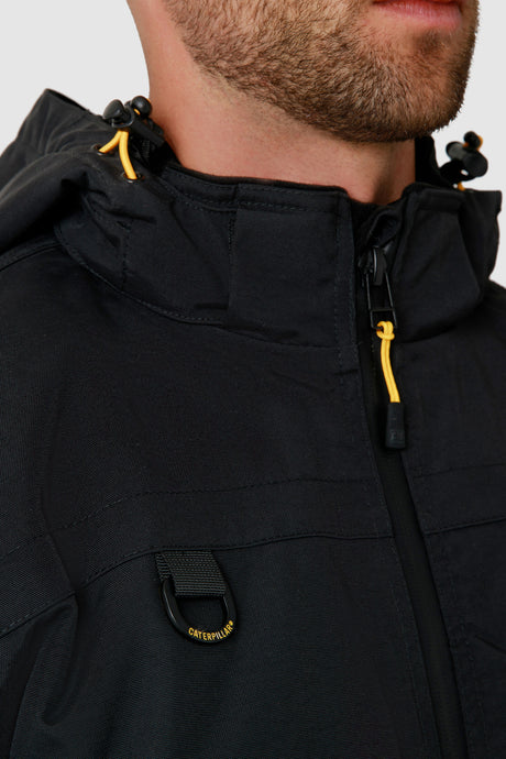 Caterpillar Mens Waterproof Zip Jacket w Hood Chinook CAT Winter Ski in Black