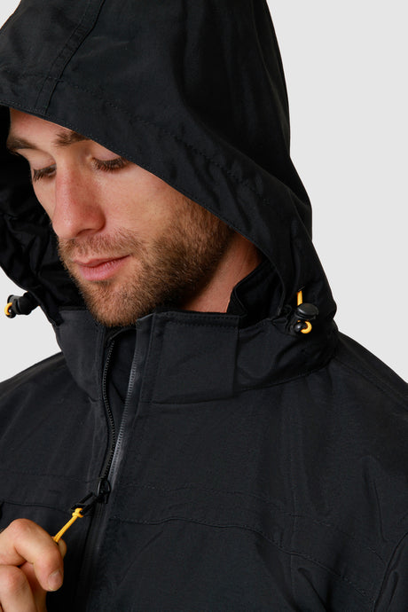 Caterpillar Mens Waterproof Zip Jacket w Hood Chinook CAT Winter Ski in Black