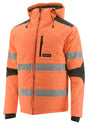 Caterpillar Mens Boreas Hi-Vis Puffer Jacket w Hood Water Resistant CAT - Orange