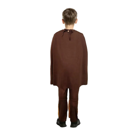 Kids Brown Viking Warrior Costume - Childrens Cape & Belt Set (6-9 & 10-12 Years)